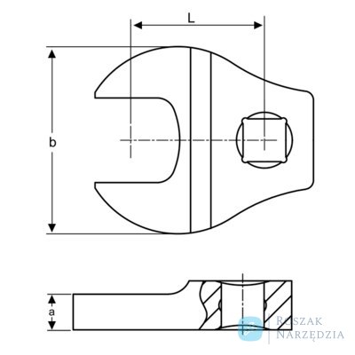 Klucz pazurowy płaski 1/2" rozmiar 2.3/16 BAHCO