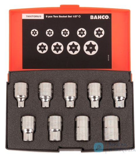 Zestaw nasadek udarowych z profilem Torx 9 szt. E8 - E24 BAHCO