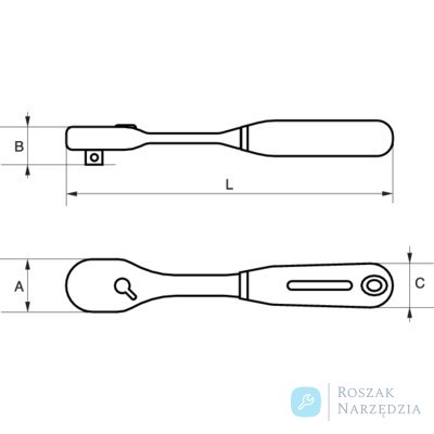Główka grzechotki 3/4", 24 zęby, kąt 15°, 525 mm BAHCO