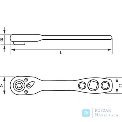 Klucz z grzechotką dwukierunkową 1/4", 32 zęby, 11.5° BAHCO