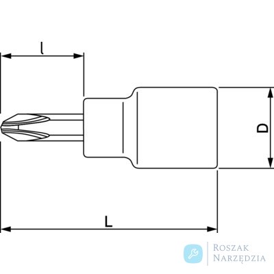 Nasadka trzpieniowa 3/8" do śrub Phillips PH1 BAHCO