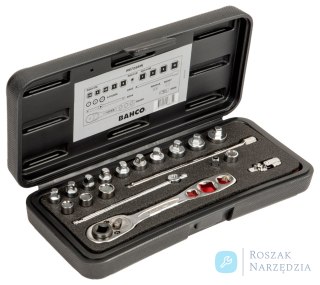 Nasadka zestaw 1/4" dla chłodnictwa w metalowej skrzynce BAHCO