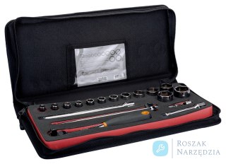Nasadki 1/2'' zestaw 18 elementów w etui materiałowym BAHCO