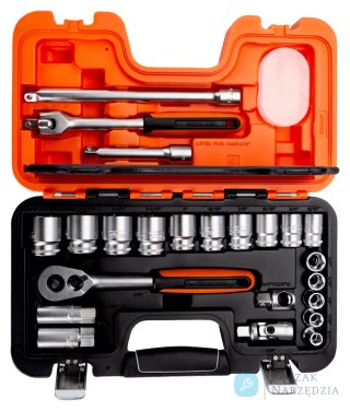 Zestaw nasadek 1/2", 23 elementy, zestaw calowy BAHCO