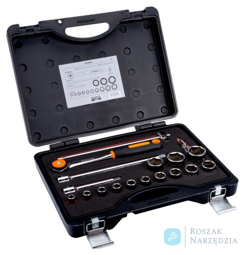 Zestaw nasadek 1/2", 18 elem. BAHCO
