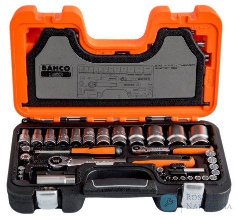 Zestaw nasadek 1/4" i 1/2", 56 elementów BAHCO