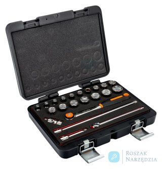 Zestaw nasadek 3/8" 6-kątne metryczne w metalowej kasetce BAHCO