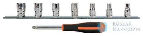 Zestaw nasadek sześciokątnych 1/4" na szynie RAIL-187, 7 szt. BAHCO