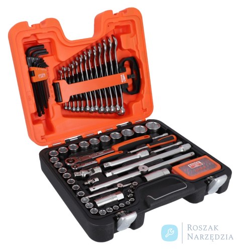 Zestaw nasadek 1/4" i 1/2" z kluczami złożonymi i sześciokątnymi kluczami L - 95 części BAHCO Zestaw nasadek 1/4" i 1/2" z kluczami złożonymi i sześciokątnymi kluczami L - 95 części BAHCO