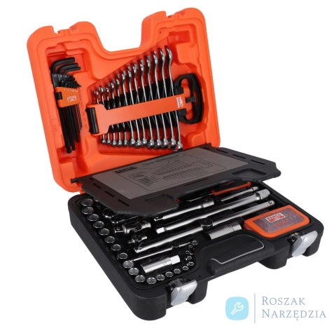 Zestaw nasadek 1/4" i 1/2" z kluczami złożonymi i sześciokątnymi kluczami L - 95 części BAHCO Zestaw nasadek 1/4" i 1/2" z kluczami złożonymi i sześciokątnymi kluczami L - 95 części BAHCO