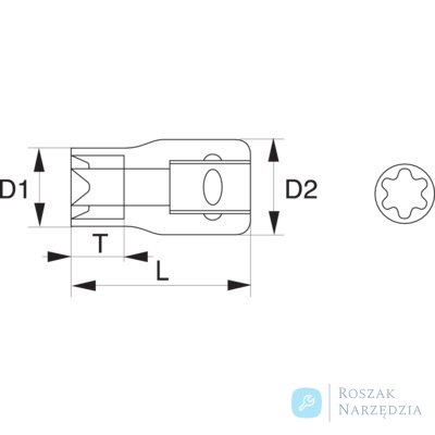 Nasadka 1/4" TORX E8 BAHCO