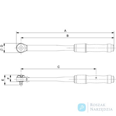 Klucz dynamometryczny 10-50 Nm, ze stałą grzechotką 3/8" z przepychanym zabierakiem 74WR-50 BAHCO