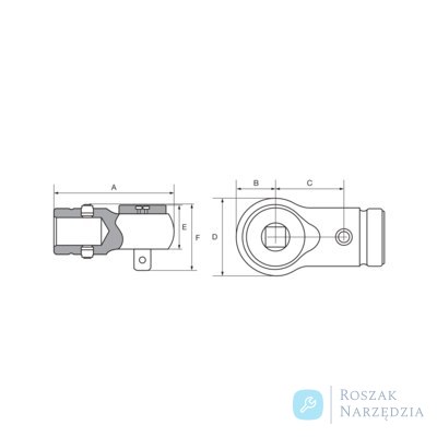 Grzechotka wtykowa z otworem 16 mm z zabierakiem 1/2" BAHCO