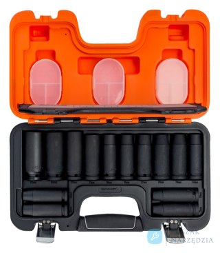 Zestaw nasadek udarowych wydłużonych metrycznych 1/2" 10-27mm BAHCO