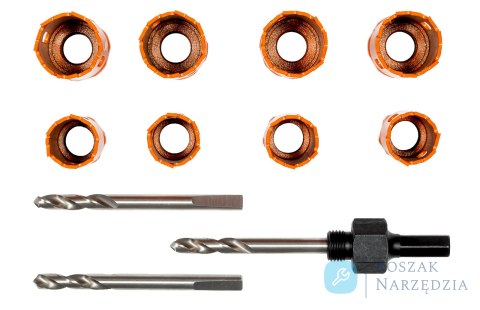 Zestaw otwornic bimetalicznych Sandflex 20x4mm + 25x4mm - 11 szt. BAHCO Zestaw otwornic bimetalicznych Sandflex 20x4mm + 25x4mm - 11 szt. BAHCO