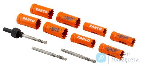 Zestaw otwornic bimetalicznych Sandflex 20x4mm + 25x4mm - 11 szt. BAHCO Zestaw otwornic bimetalicznych Sandflex 20x4mm + 25x4mm - 11 szt. BAHCO