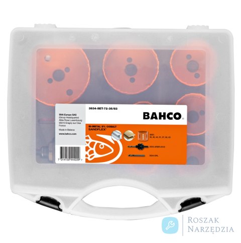 Otwornica bimetaliczna Sandflex Zestaw 35 mm-83 mm - 9 szt. BAHCO