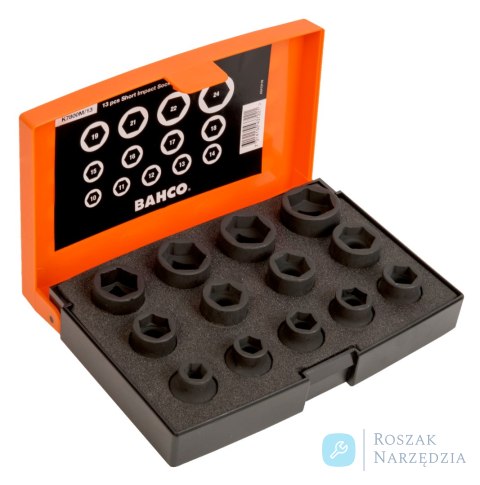 Zestaw nasadek udarowych Ultrakrótkich 1/2" w mm 13 szt. BAHCO