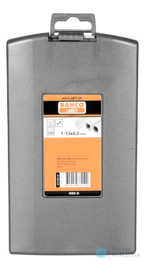 Wiertła HSS-G do metalu 25 sztuk 1-13mm w plastikowym opakowaniu BAHCO Wiertła HSS-G do metalu 25 sztuk 1-13mm w plastikowym opakowaniu BAHCO
