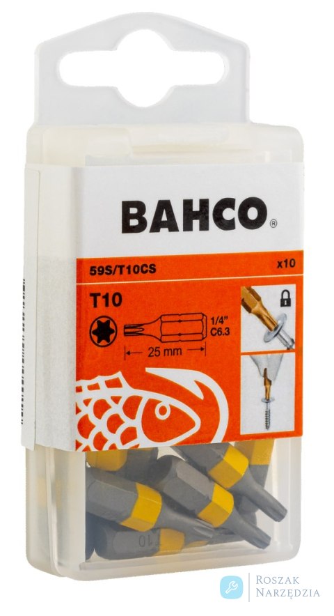 Wiertła stożkowe TORX® T10 25 mm 1/4" sześciokątny BAHCO