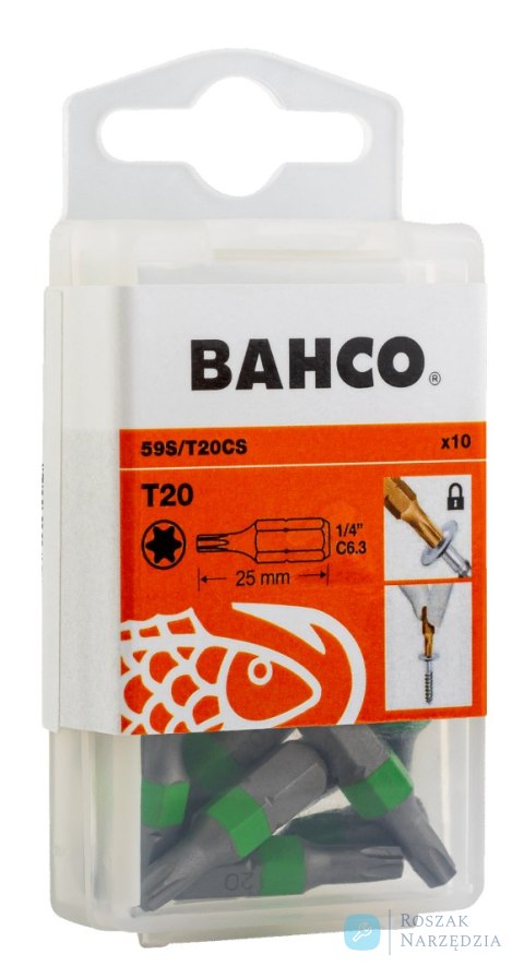 Wiertła stożkowe TORX® T10 25 mm 1/4" sześciokątny BAHCO
