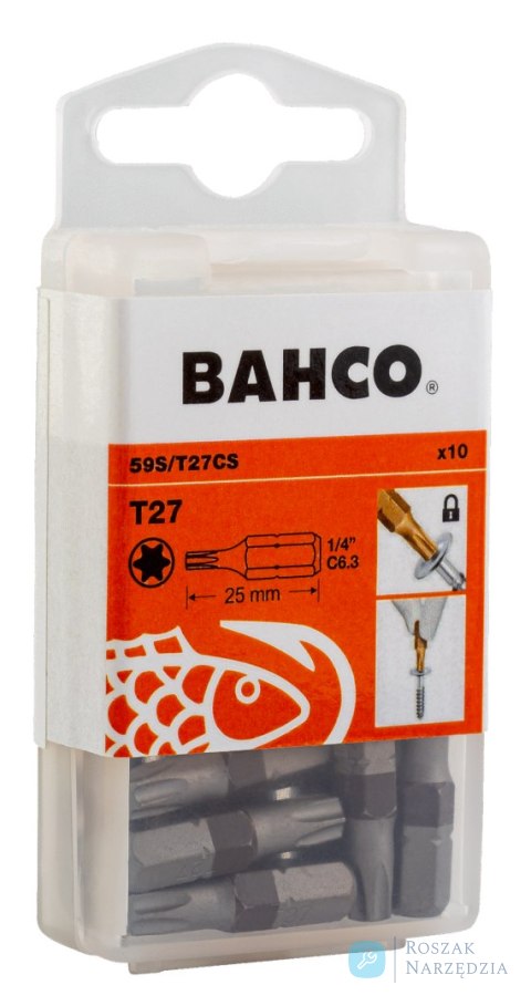 Wiertła stożkowe TORX® T10 25 mm 1/4" sześciokątny BAHCO