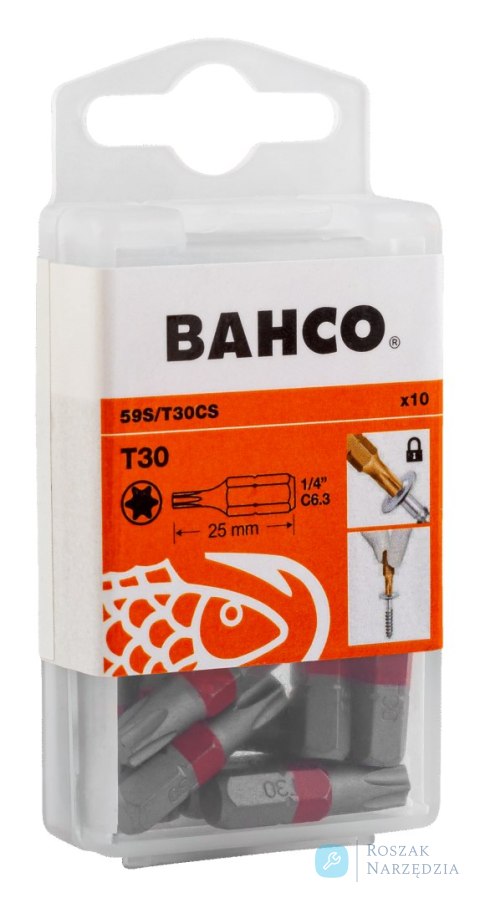 Wiertła stożkowe TORX® T10 25 mm 1/4" sześciokątny BAHCO