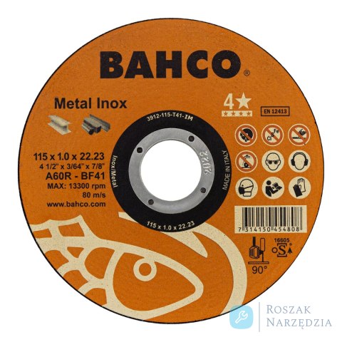Tarcza do cięcia stali nierdzewnej i metalu 125 x 1.6 mm BAHCO (50 szt.)