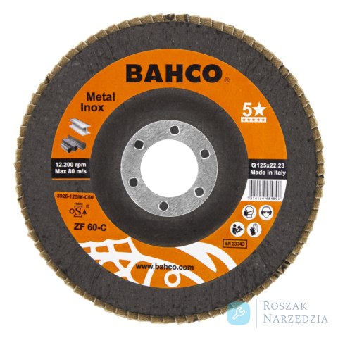 Tarcza lamelkowa płaska P120, 115 mm, Zirconium BAHCO (20 szt.)