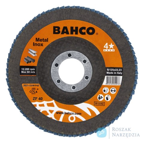 Tarcza lamelkowa wypukła P120, 115 mm, Zirconium/Korund BAHCO (20 szt.)