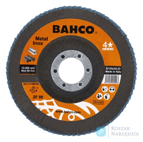 Tarcza lamelkowa wypukła P120, 115 mm, Zirconium/Korund BAHCO (20 szt.)