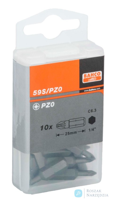 Bit 1/4" PZ1x25 mm, 500 szt. BAHCO (500 szt.)
