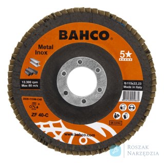 Tarcza lamelkowa płaska 125 mm P120 do metalu i Inox BAHCO (20 szt.)