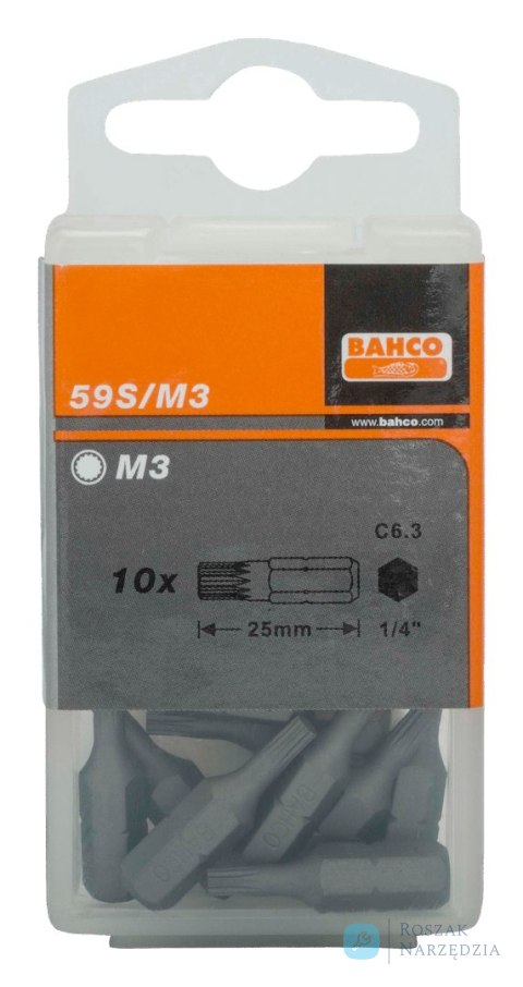 Bit 1/4" do śrub XZN M8x25 mm, 10 szt. BAHCO