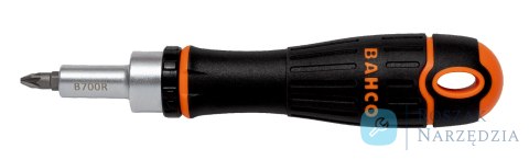 Zestaw bitów 1/4" płaskich/Phillips/Pozidriv/TORX/sześciokątnych i uchwyt wkrętaka grzechotkowego - 36 szt. BAHCO