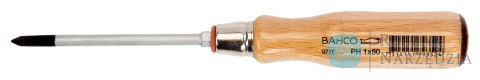 Wkrętak PH 1x80 mm z 6-kątnym kołnierzem 6 mm BAHCO
