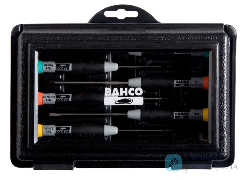 Wkrętaki precyzyjne, zestaw 7 sztuk, TORX®, Phillips, płaskie BAHCO
