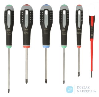 Zestaw wkrętaków ERGO, 6 elementów, śruby proste, Phillips, Pozidriv, Torx BAHCO