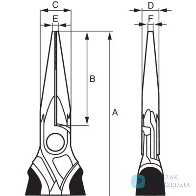Szczypce ERGO™ z półokrągłymi żłobkowanymi szczękami 125 mm BAHCO