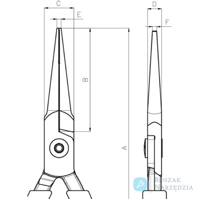 Szczypce igłowe krótkie 130 mm C3630 BAHCO