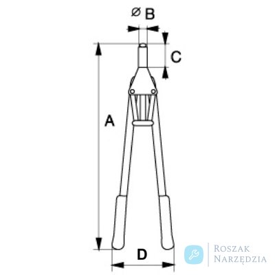 Nitownica z długimi ramionami 3-6,4 mm BAHCO