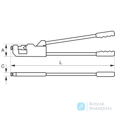 Nożyce do zagniatania złączek nieizolowanych Cu 10-120 mm² Al 10-95 mm² BAHCO