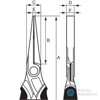 Szczypce ERGO™ z płaskimi końcówkami 180 mm dwukomponentowe chromowane BAHCO