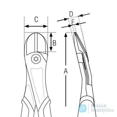 Ucinaki boczne ERGO HD odgięte o 14º 160mm do drutu fortepianowego 2.3 mm BAHCO