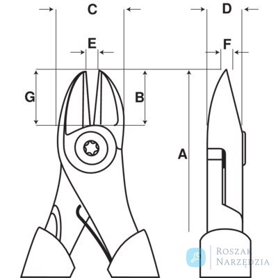 Ucinaki boczne ERGO, progresywne ostrze, 180 mm, Cu 4.0 mm, Fe+ 2.7 mm, drut fortepianowy 2.3 mm BAHCO