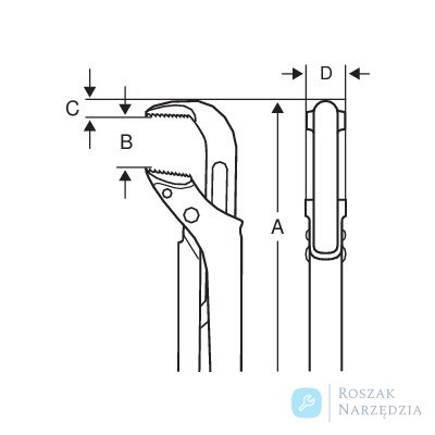 Szczypce do rur ERGO Model Szwedzki 90° 320 mm BAHCO