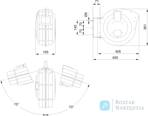Przedłużacz pneumatyczny zwijany 10 mm x 14+1 m BAHCO