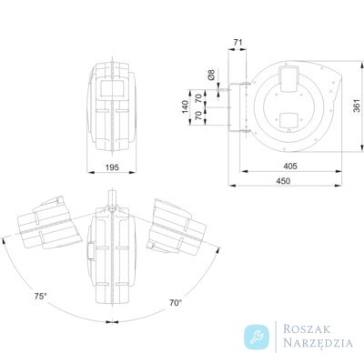 Przedłużacz pneumatyczny zwijany 10 mm x 14+1 m BAHCO