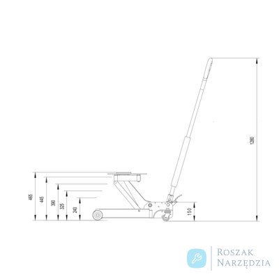 Podnośnik uniwersalny 1T, udźwig 1000 kg, min. wysokość 110 mm, max. wysokość 505 mm BAHCO