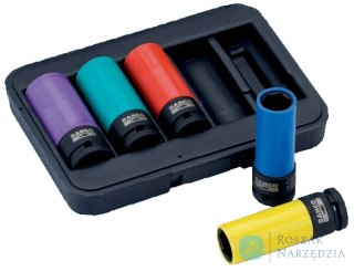 Zestaw nasadek uderzeniowych głębokich 1/2'', 5 szt. - 17, 19, 21, 22, 24 mm BAHCO